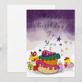 blije verjaardagskaart kaart (Voorkant / Achterkant)