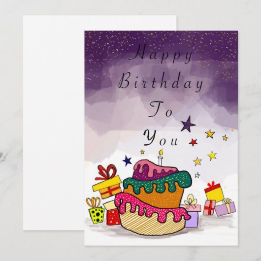 blije verjaardagskaart kaart (Voorkant / Achterkant)