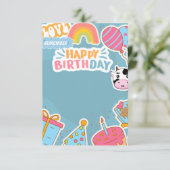 blije verjaardagskaart RSVP kaartje (Staand voorkant)