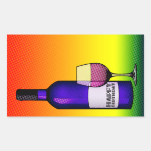 blije verjaardagskertjes rechthoekige sticker