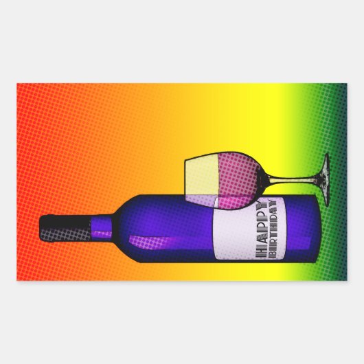 blije verjaardagskertjes rechthoekige sticker (Voorkant)