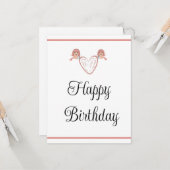 blije verjaardagsliefdeskaart kaart (Voorkant / Achterkant in situ)