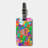 blije verjaardagspost emoji bagagelabel (Voorkant verticaal)