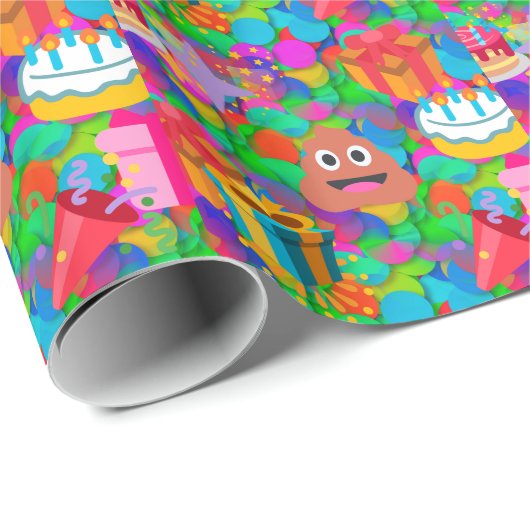 blije verjaardagspost emoji cadeaupapier (Rol Hoek)