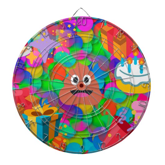 blije verjaardagspost emoji dartbord (Voorkant)