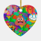 blije verjaardagspost emoji keramisch ornament (Voorkant)