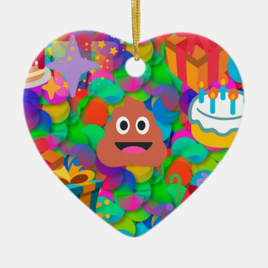 blije verjaardagspost emoji keramisch ornament (Voorkant)