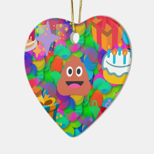 blije verjaardagspost emoji keramisch ornament (Links)