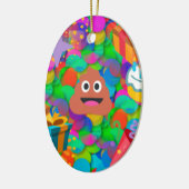 blije verjaardagspost emoji keramisch ornament (Links)