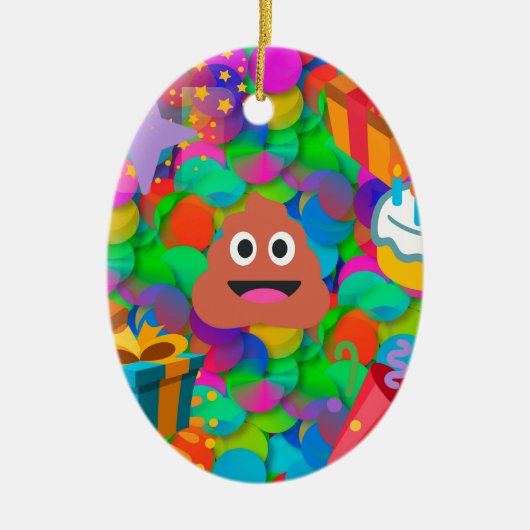 blije verjaardagspost emoji keramisch ornament (Voorkant)
