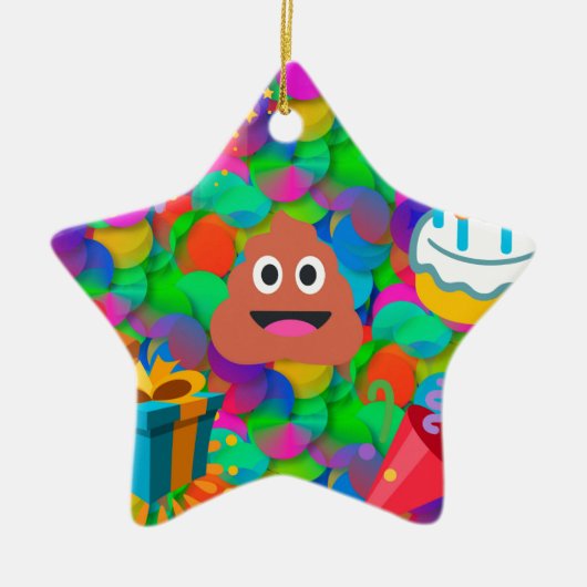 blije verjaardagspost emoji keramisch ornament (Voorkant)