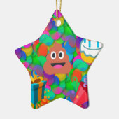 blije verjaardagspost emoji keramisch ornament (Links)