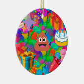blije verjaardagspost emoji keramisch ornament (Rechts)