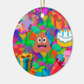 blije verjaardagspost emoji keramisch ornament (Links)