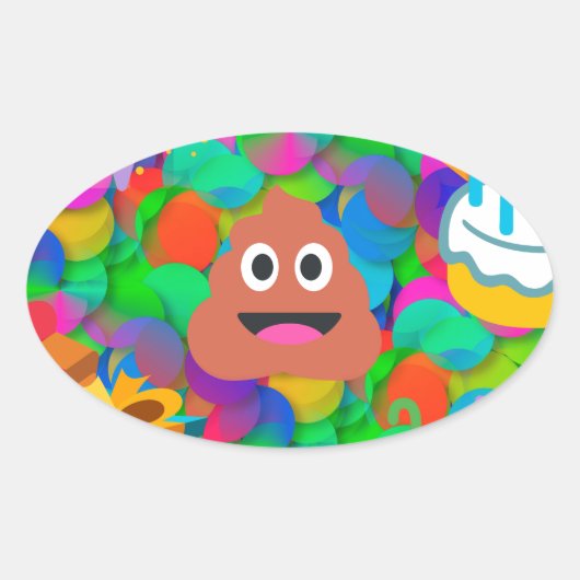 blije verjaardagspost emoji ovale sticker (Voorkant)