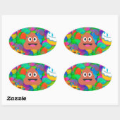 blije verjaardagspost emoji ovale sticker (Vel)