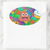 blije verjaardagspost emoji ovale sticker (Tas)