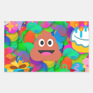 blije verjaardagspost emoji rechthoekige sticker