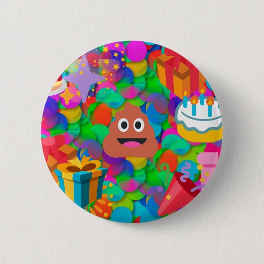blije verjaardagspost emoji ronde button 5,7 cm (Voorkant)