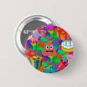 blije verjaardagspost emoji ronde button 5,7 cm (Voorkant /achterkant)