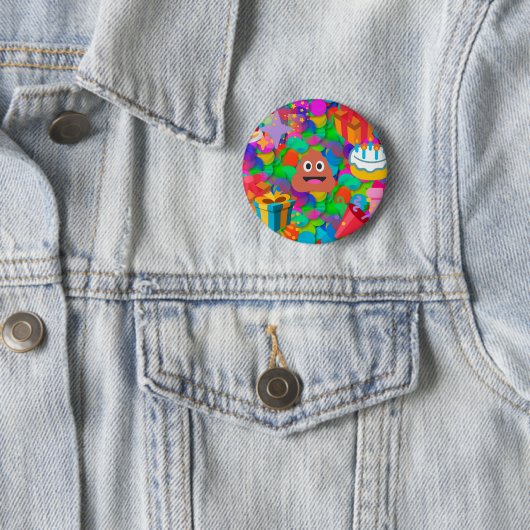 blije verjaardagspost emoji ronde button 5,7 cm (In situ)