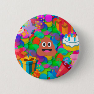 blije verjaardagspost emoji ronde button 5,7 cm