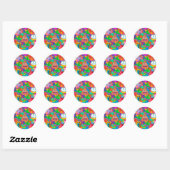 blije verjaardagspost emoji ronde sticker (Vel)