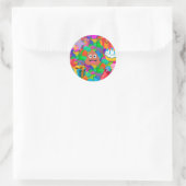 blije verjaardagspost emoji ronde sticker (Tas)