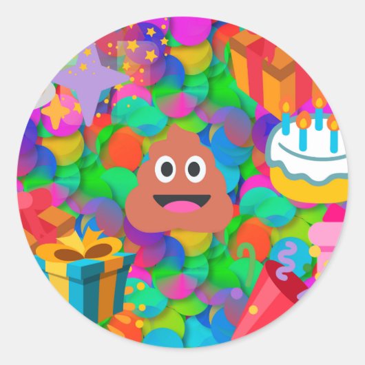 blije verjaardagspost emoji ronde sticker (Voorkant)