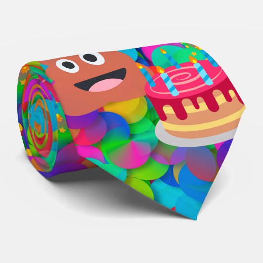 blije verjaardagspost emoji stropdas (Opgerold)