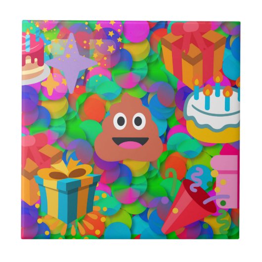 blije verjaardagspost emoji tegeltje (Voorkant)
