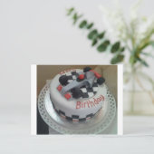 blije verjaardagsracewagen briefkaart (Staand voorkant)