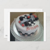 blije verjaardagsracewagen briefkaart (Voorkant / Achterkant)