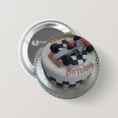 blije verjaardagsracewagen ronde button 5,7 cm (Voorkant /achterkant)