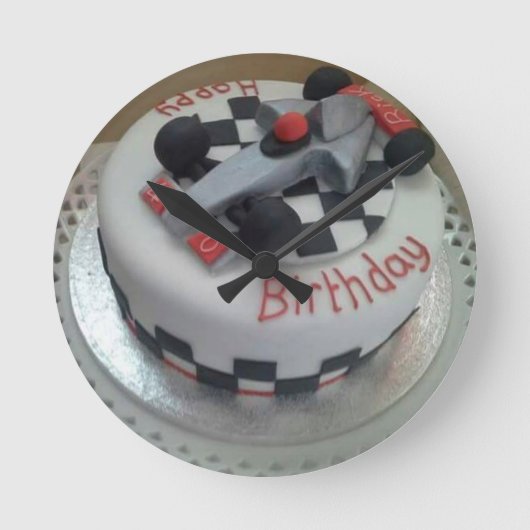 blije verjaardagsracewagen ronde klok (Voorkant)