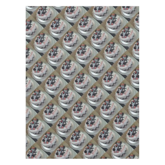 blije verjaardagsracewagen tafelkleed (Voorkant)