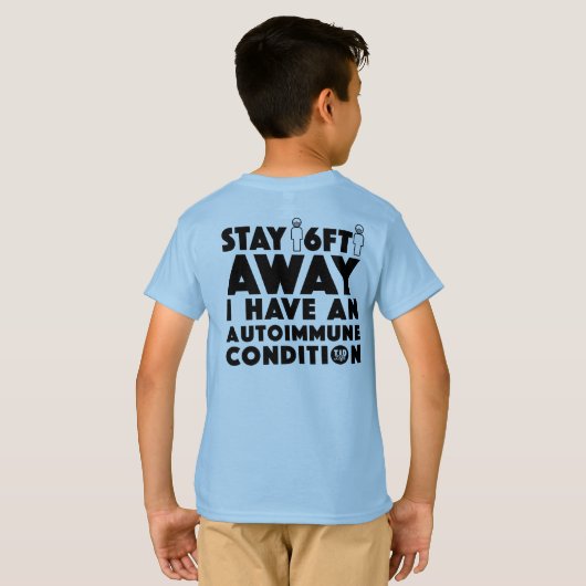 Blijf 6 ft verderop [Ink/Sky] T-shirt (Achterkant volledig)