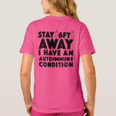 Blijf 6 meter verderop [Inkt] T-shirt (Achterkant)