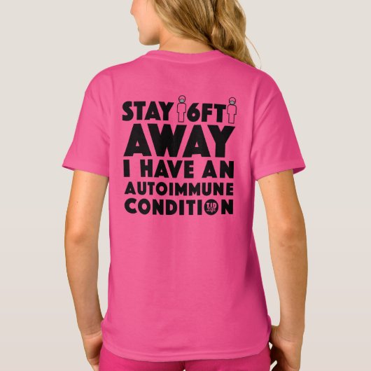 Blijf 6 meter verderop [Inkt] T-shirt (Achterkant)