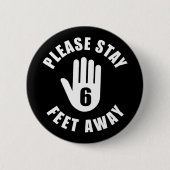 Blijf 6 meter verderop ronde button 5,7 cm (Voorkant)