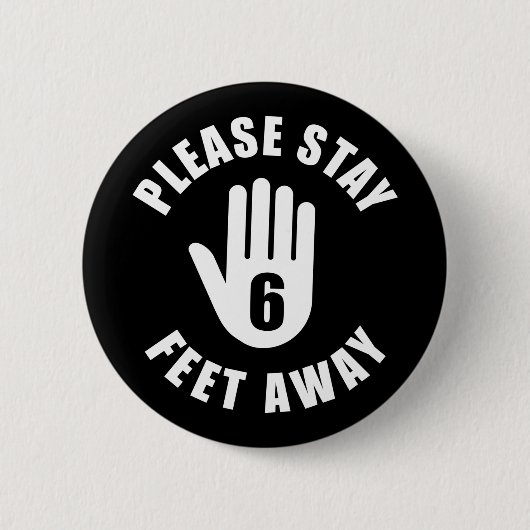 Blijf 6 meter verderop ronde button 5,7 cm (Voorkant)