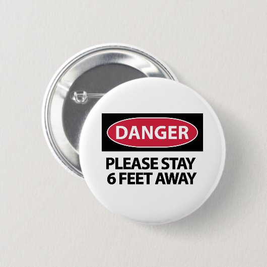 Blijf 6 meter verderop ronde button 5,7 cm (Voorkant /achterkant)