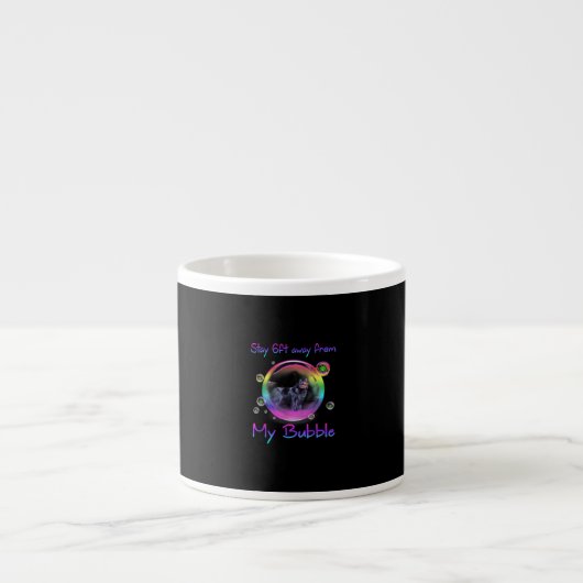 Blijf 6 meter verwijderd van mijn Bubble Newfoundl Espresso Kop (Voorkant)