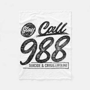 Blijf 9 8 8 bellen Suicide- en crisishulplijn Fleece Deken