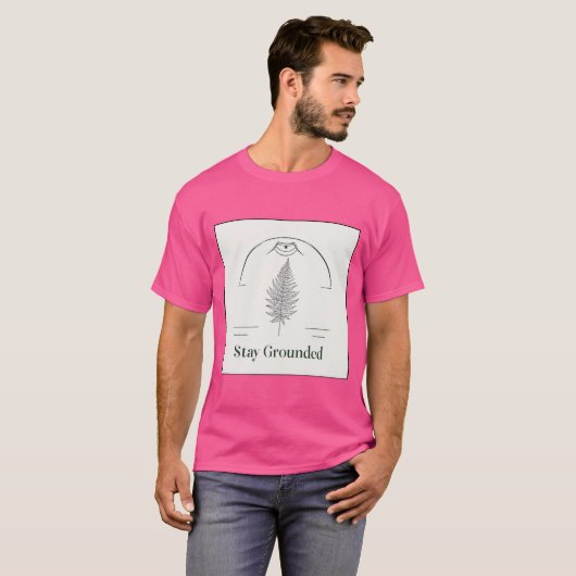 Blijf aan de grond - Minimalistische Fern Leaf Ret T-shirt (Voorkant volledig)
