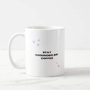 Blijf aan de grond, nip koffie koffiemok