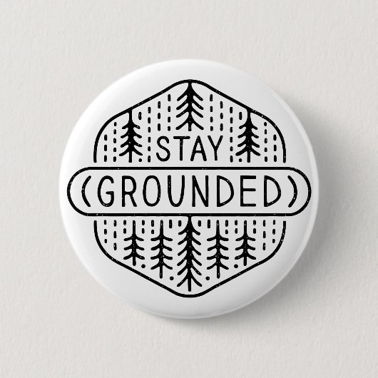 Blijf aan de grond ronde button 5,7 cm (Voorkant)