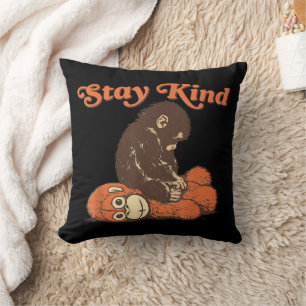 Blijf aardig Baby aap stomp knuffel CuteGrappig di Kussen