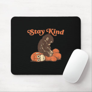 Blijf aardig Baby aap stomp knuffel CuteGrappig di Muismat