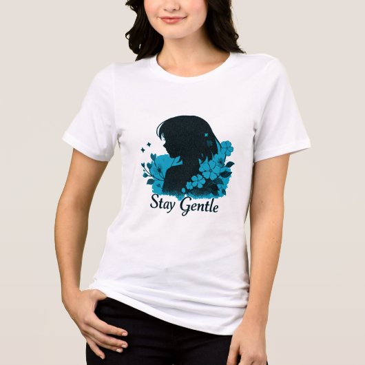 Blijf aardig meisjes Tri-Blend shirt (Voorkant)